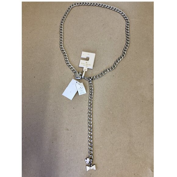 Kate Spade New York Silver Charm Chain Belt